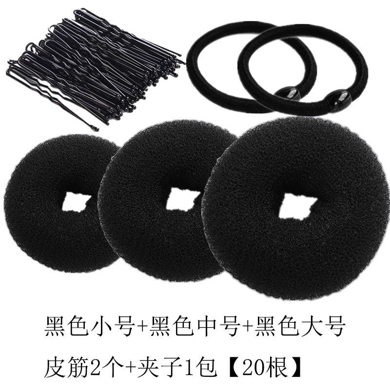 Set of donut hair styling tools - korean style donut bun maker for braided and updo hairstyles