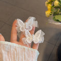 Gentle fairy butterfly pearl hair clip women's side classy bow duckbill clip hair clip headwear hair accessories