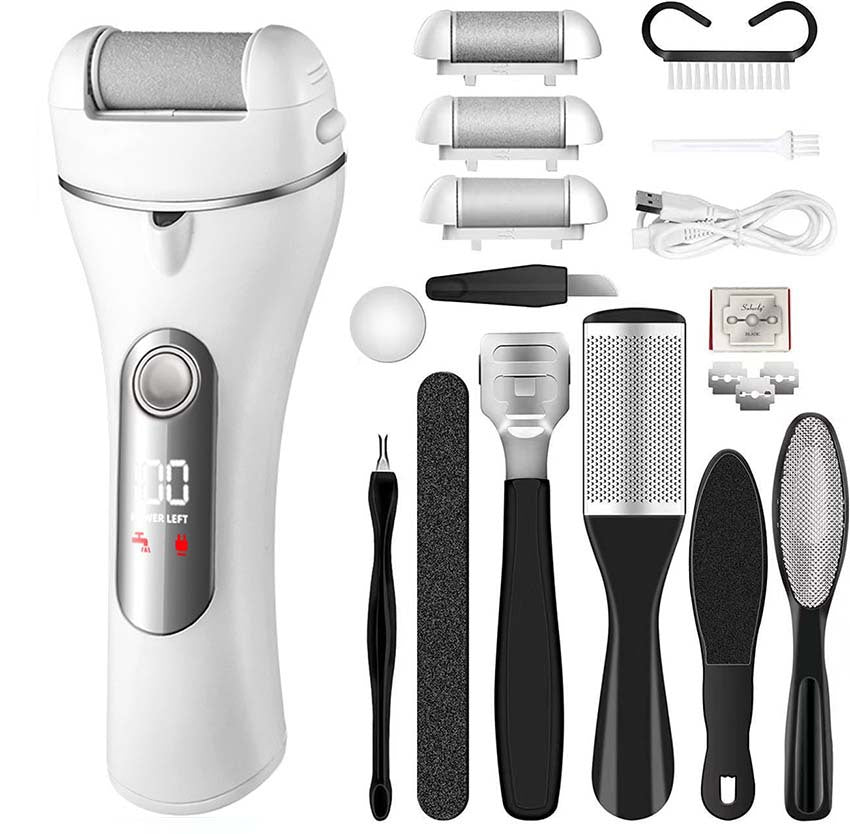 Three-speed electric foot grinder type-c water-washable dead skin and callus remover digital display foot grinder and pedicure device