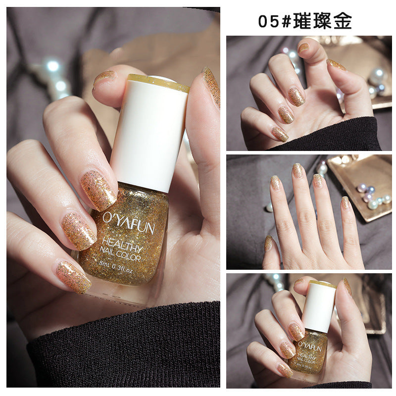 Ouyafei new arrival water-based nail polish 8ml no-bake peelable long-lasting quick-drying nail polish student peelable nail polish