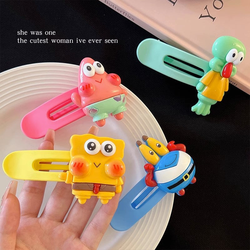 High-value spongebob & patrick star hair clips - cute cartoon resin claw clips - girly hair accessories - sweet gift