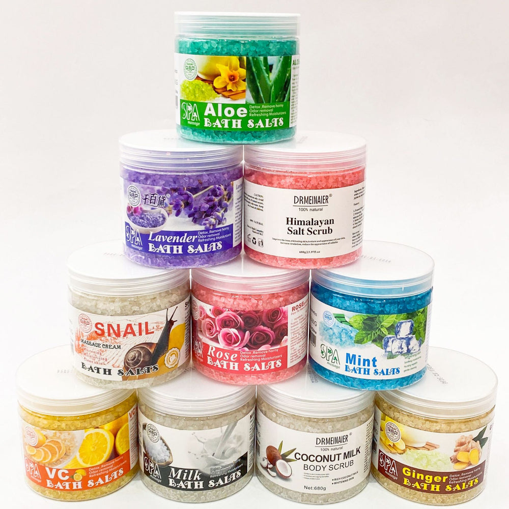 foreign trade frosted crystal salt fragrance bath coarse salt exfoliating chicken skin sea salt bath bath salt 680g
