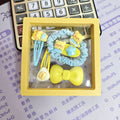 No. 3 cute bear blue fabric hair tie (boxed)