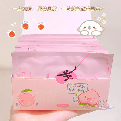 Otw peach gentle cleansing makeup remover wipes disposable individually packaged eye, face and lip makeup remover wipes 30 pieces