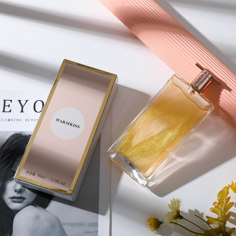 Warmkiss is a unisex fragrance, a french-inspired, sweet, fresh, and long-lasting perfume with a shimmering, quicksand-like effect, perfect for cross-border e-commerce