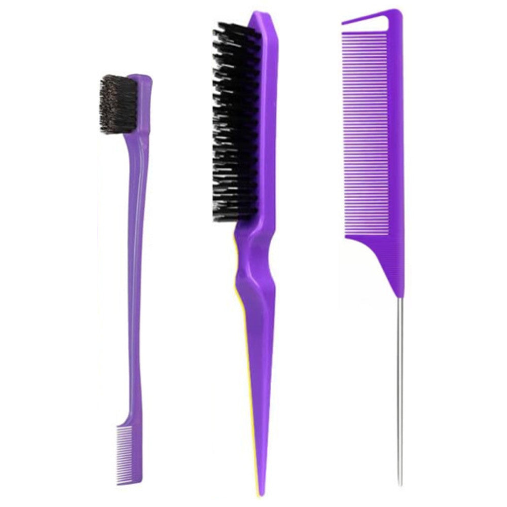 special hairdressing comb three-piece set, hair comb set, eyebrow brush, highlighting tool, pointed tail comb, styling comb wholesale