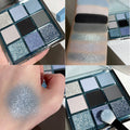 Capel luminous nine-color eyeshadow palette - shimmer, crushed diamond, matte, highlight, contour all-in-one palette - earth tones, smoky eye makeup
