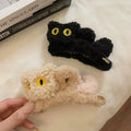 Cartoon cute black cat hairpin stuffed gripper female large fall and winterelegant back shark clip headwear