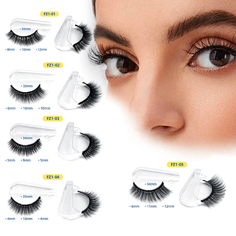 European and american glue-free self-adhesive eyelashes - full strip, realistic, dense, lengthening, hangable 3d temperature-activated adhesive self-adhesive false eyelashes