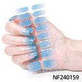 Zhengxiang customized gel manicure stickers gradient onion powder smudged ice transparent cross-border amazon french uv semi-baked nail stickers
