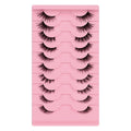 Export half-eye false eyelashes 10 pairs of cat-eye eyelashes fox style fashion black stem thick curled eyelashes one piece