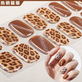 Zhengxiang custom gel nail stickers - european & american leopard print, chasing light cat eye, sparkling uv light, semi-cured nail art stickers, waterproof