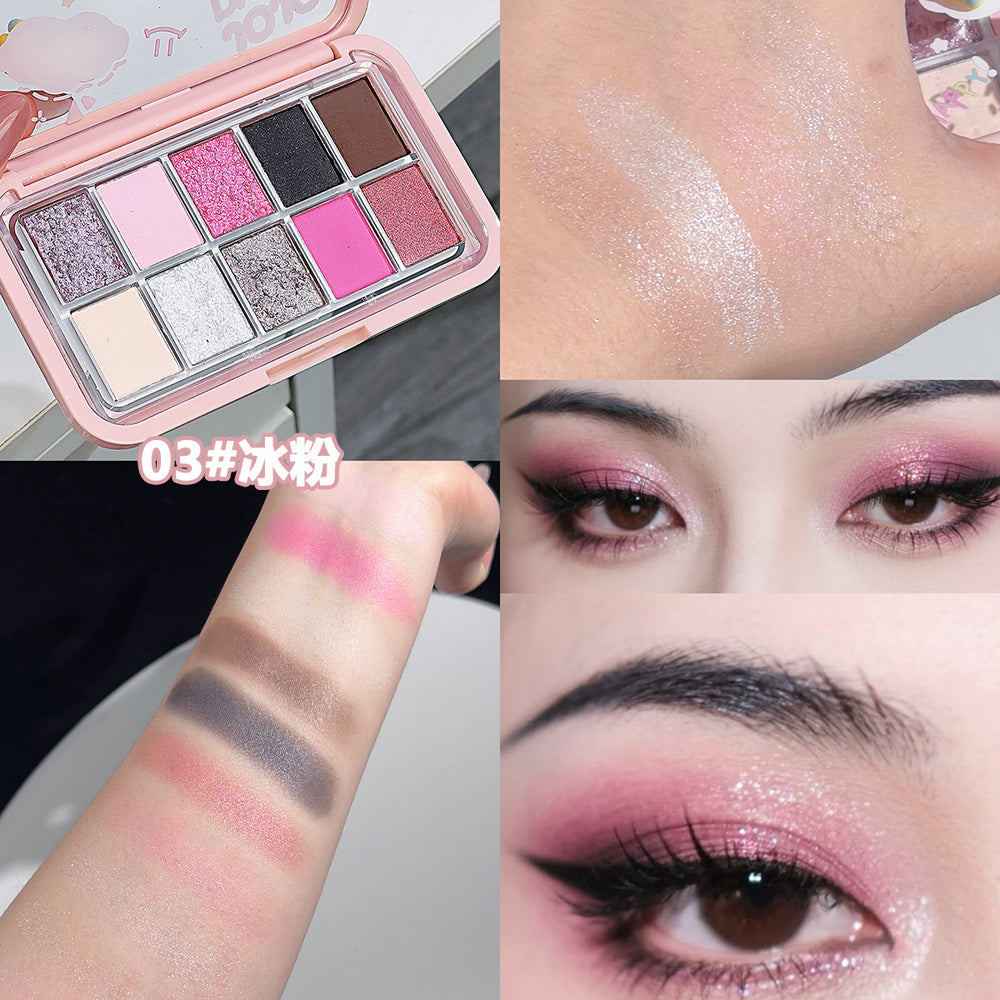 Jojo diary soft & sweet paradise 10-color eyeshadow palette - shimmer, matte, blue, smoky, everyday, earth tones