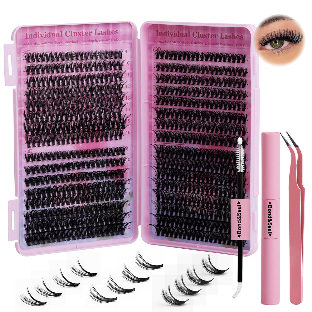 tiktok european and american eyelash book 640 clusters of false eyelashes segmented hair set eyelashes hot-selling makeup