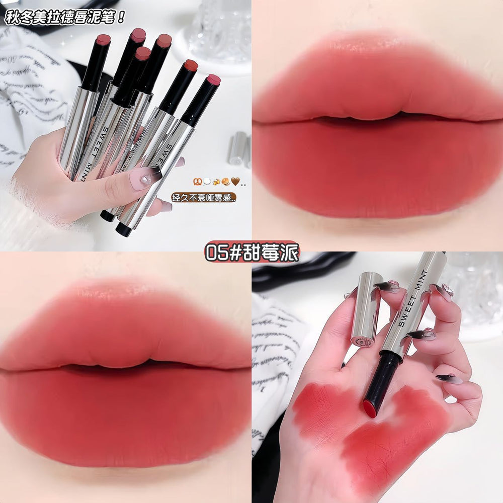 Sweet mint soft lip mud pen velvet matte matte not easy to fade fall and winter no makeup whitening lipstick pen