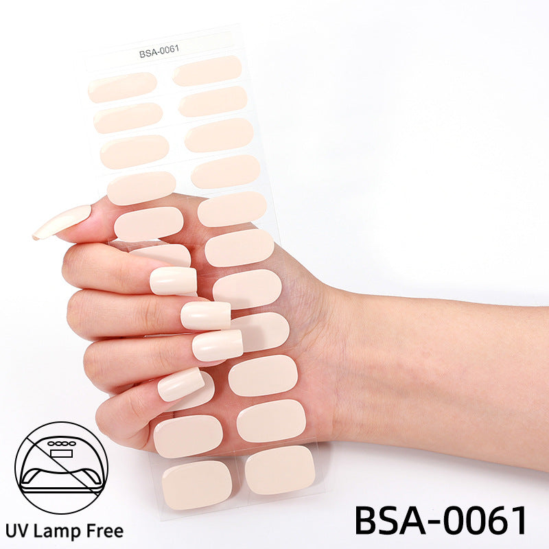 no-bake gel manicure stickers waterprooffashionpure color nail stickers no cure gel nail wraps