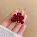 Fall and winter flocking bow princess head clip 2024 new forehead bangs broken hair clip half-tied side hair accessories for women