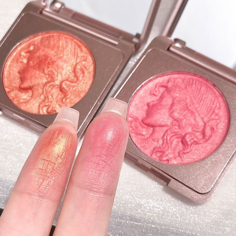 Cde smart girl reading monochrome blush nature nude makeup pearlescent fine shimmer whitening contouring brightening rouge palette