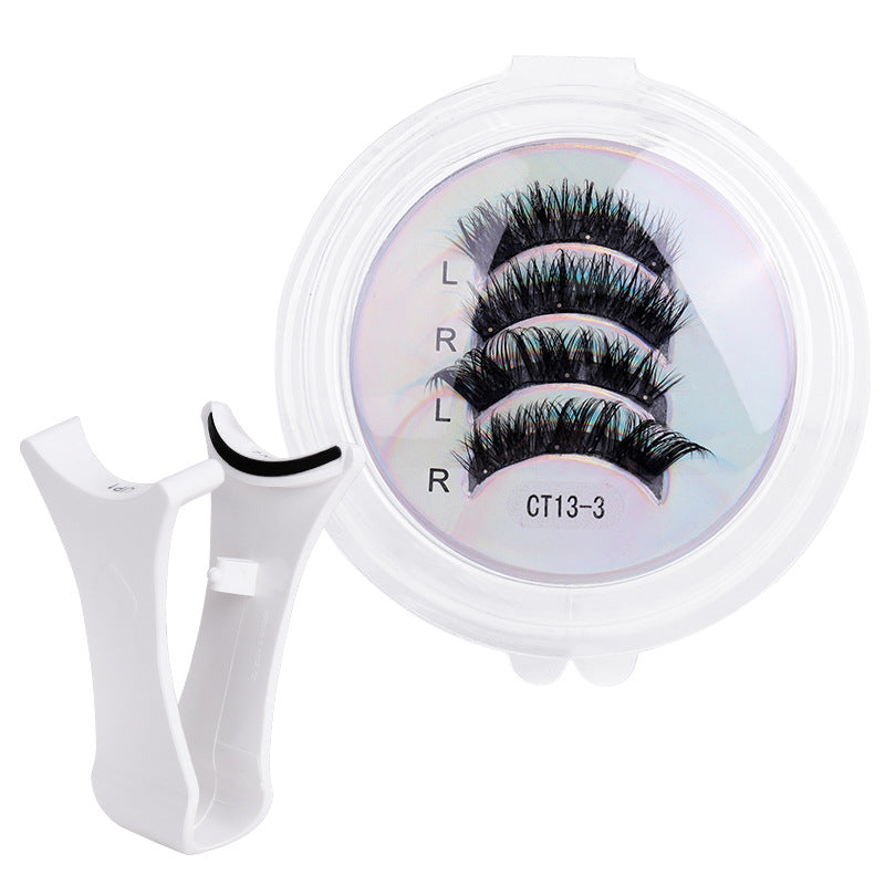 2 pairs of cross-border magnetic false eyelashes wholesale european and american positioning thick fox magnetic eyelash clip set