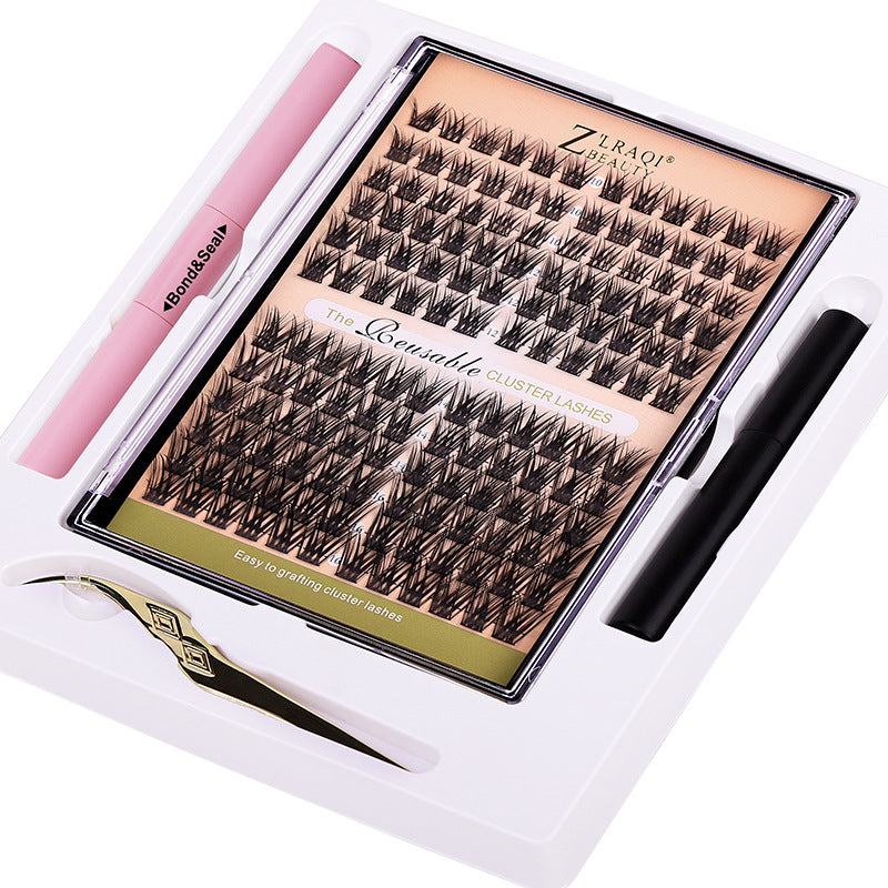 False eyelashes suitdiy eyelashes multi-piece set grafting thick remover liquid segmented eyelashes export segmented style