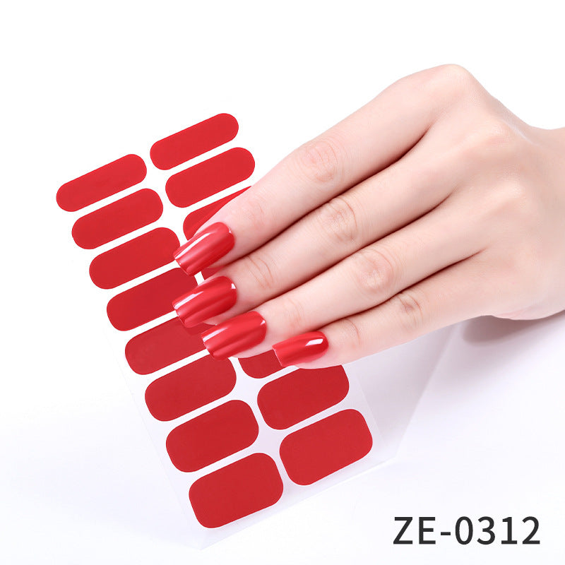 European and american new solid color nail art stickers, full cover nail polish film, designer logo stickers, candy iridescent sweet style