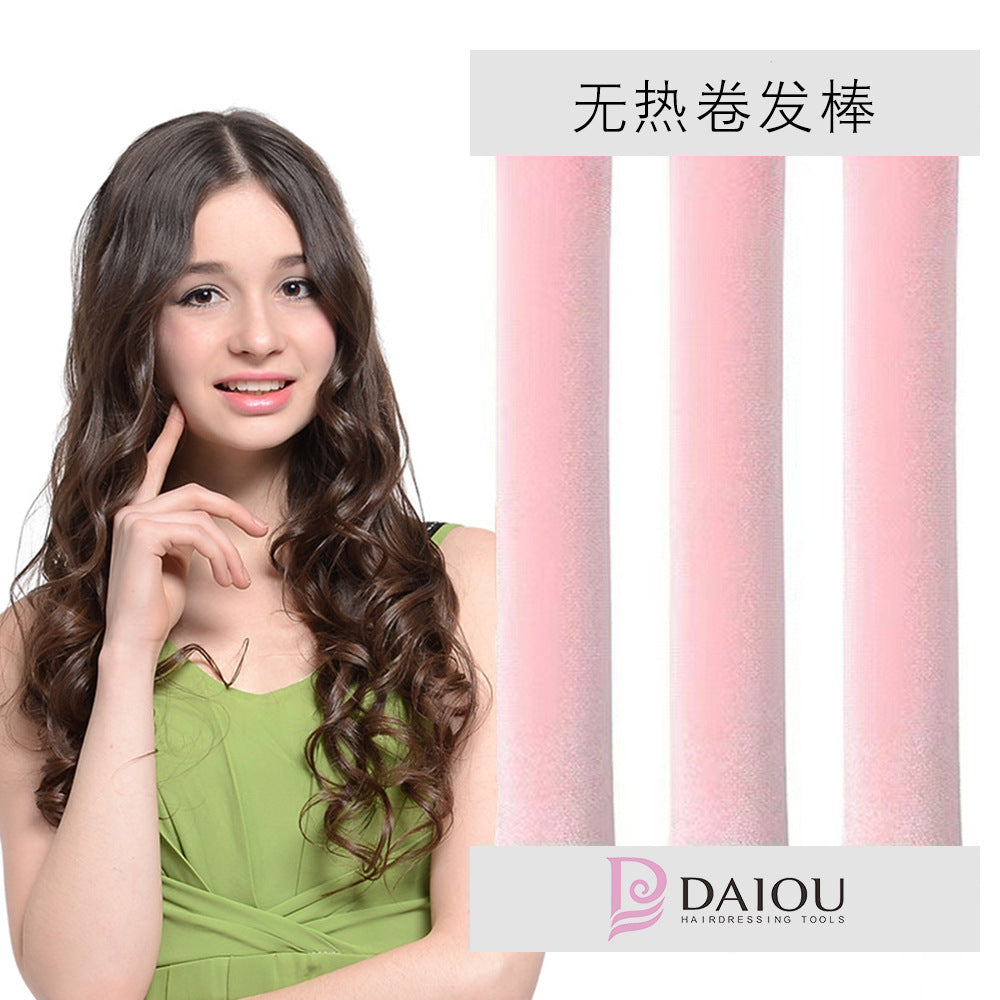 Double hook curling iron - damage-free, sleep-in styling for effortless waves & curls. no heat needed!