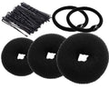 Set of donut hair styling tools - korean style donut bun maker for braided and updo hairstyles