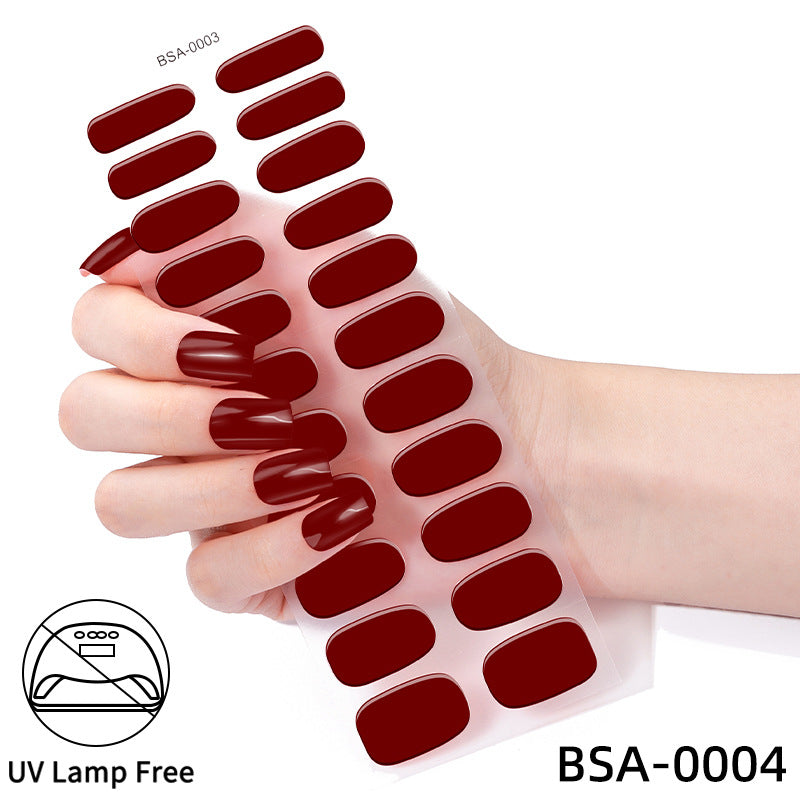 no-bake gel manicure stickers waterprooffashionpure color nail stickers no cure gel nail wraps