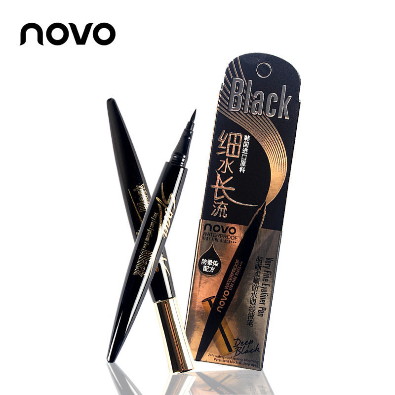 Novo clear & smooth liquid eyeliner - waterproof, sweat-proof, long-lasting, smudge-proof eyeliner pen for beginners (hard tip)