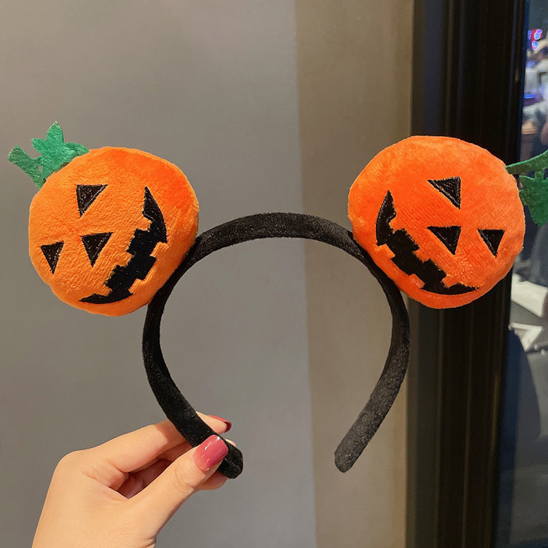 Cartoon doll hair accessories women's holiday dress up performance headwear decoration devil pumpkin headband funny halloween hairband