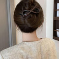 Leather leopard print bows twist clip on the back of the head hair accessories clip classy one-word clip fashion sweet cool hair clip