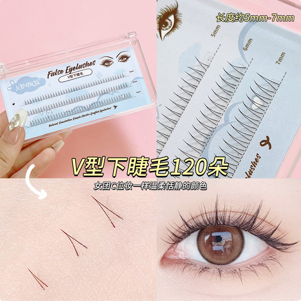 Jonbos lazy girl trilogy false eyelashes - natural & realistic sunflower, wheat stalk, and tower tip single cluster lashes (glue-on)