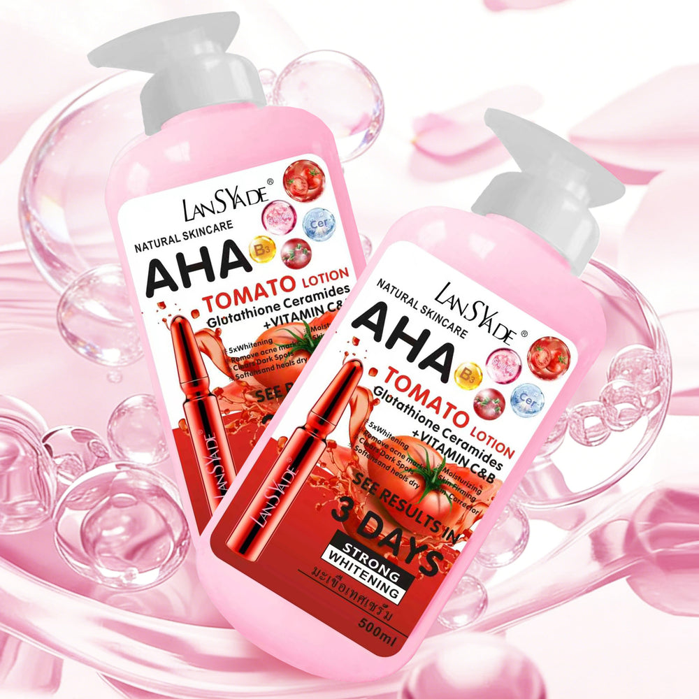 aha fruit acid tomato body lotion containing vitamin c&b niacinamide brightening and moisturizing body lotion 500ml