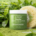 matcha green tea body scrub 350g - deep cleansing exfoliator with himalayan bath salts to improve keratosis pilaris (chicken skin)