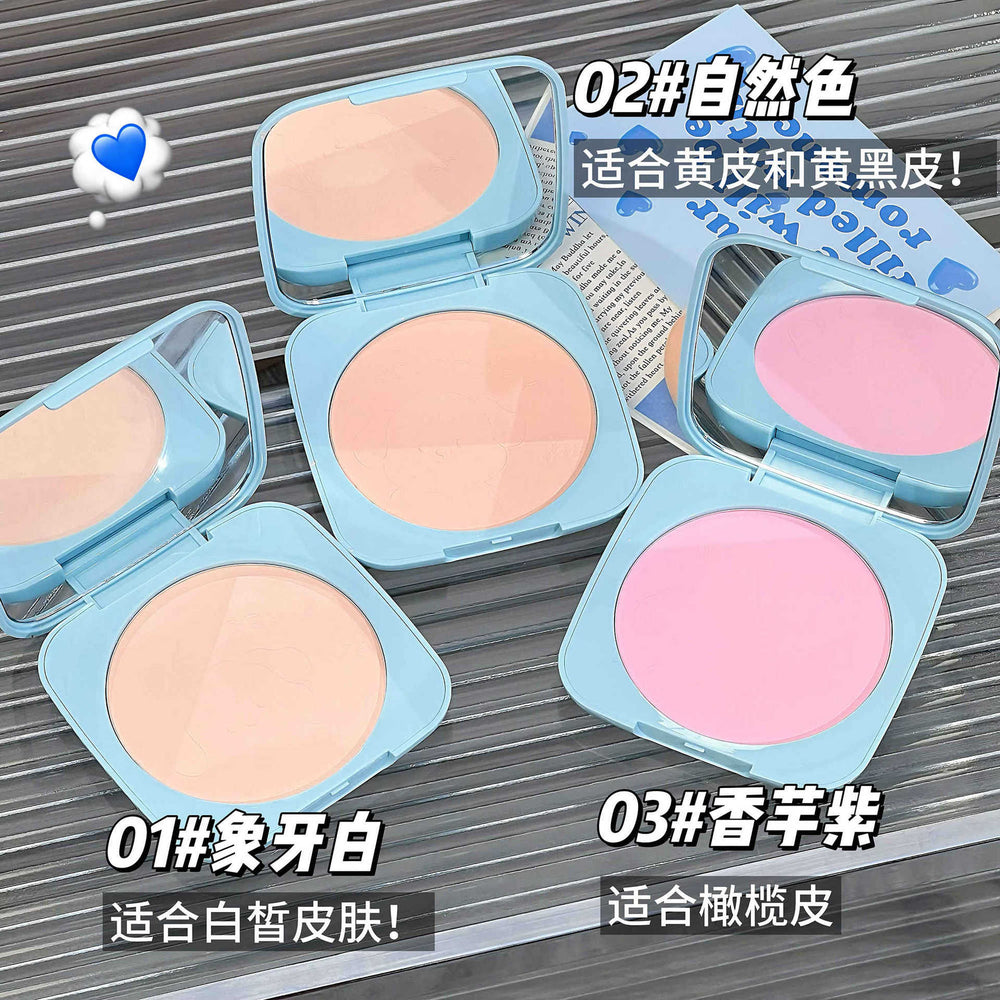 Jiujiu diary little white dog powder for women matte matte brightening waterproof oil control makeup no powder grinding large powder