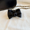 Black double-sided satinbows gripper small princess head bangs hair clip side forehead elegant half-grip hair clip