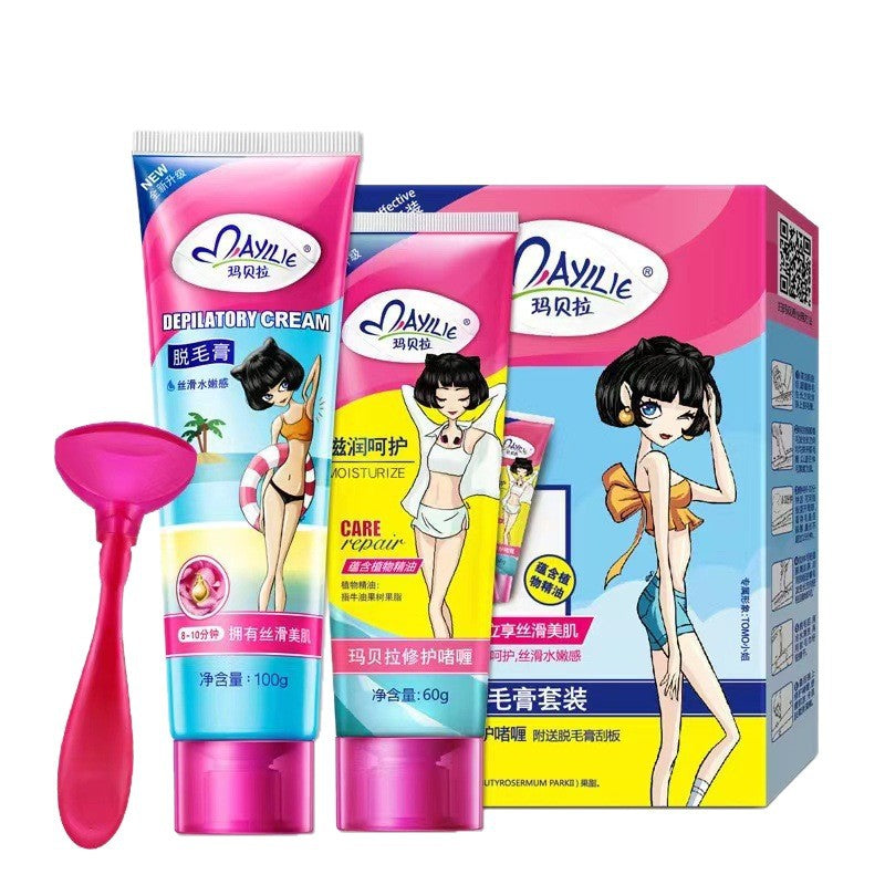 Málaga hair removal cream - suitable for underarms, legs, and full body. gentle and non-irritating hair removal kit for men and women