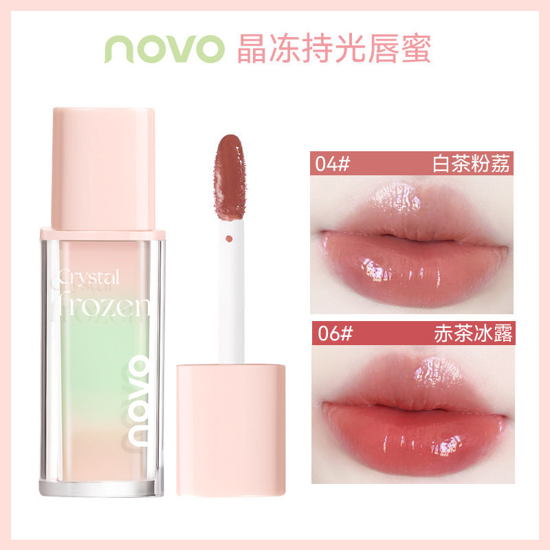 Novo crystal jelly long-lasting lip gloss - perfect for students, brightens, hydrates, and creates a glossy, glass-like finish