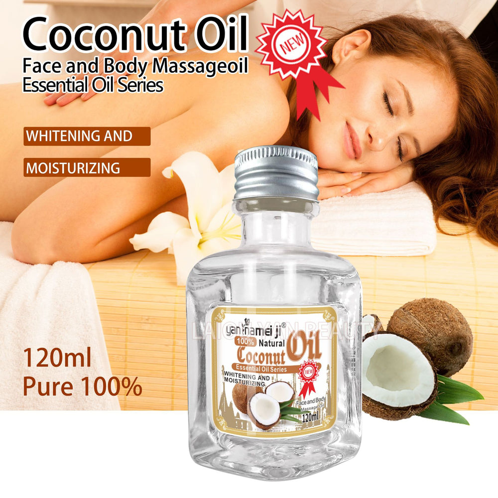 body oil for body and face, luminous moisturizing essential oil, coconut and olive skin care 120ml