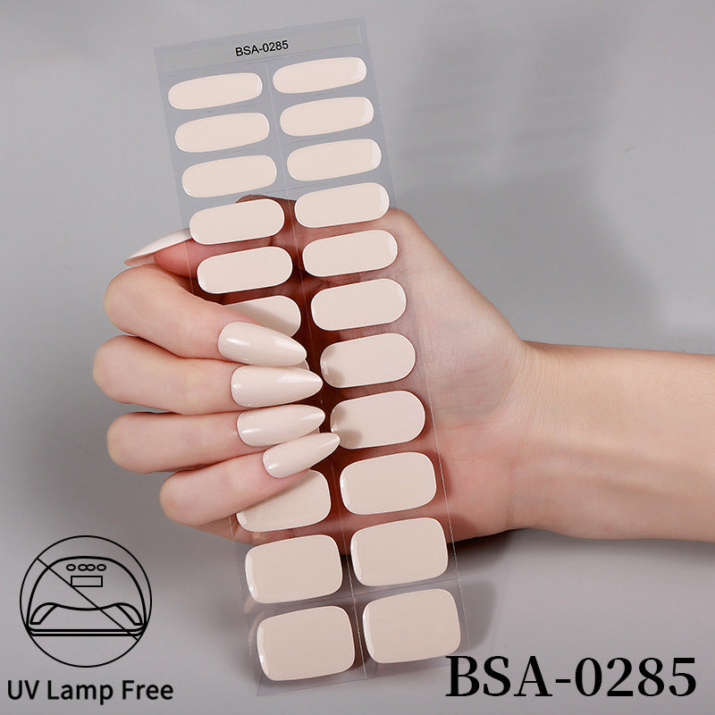 no-bake gel manicure stickers waterprooffashionpure color nail stickers no cure gel nail wraps