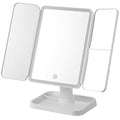 Led makeup mirror - stackable, desktop/tabletop, high-definition, with lighted smart beauty mirror for home use