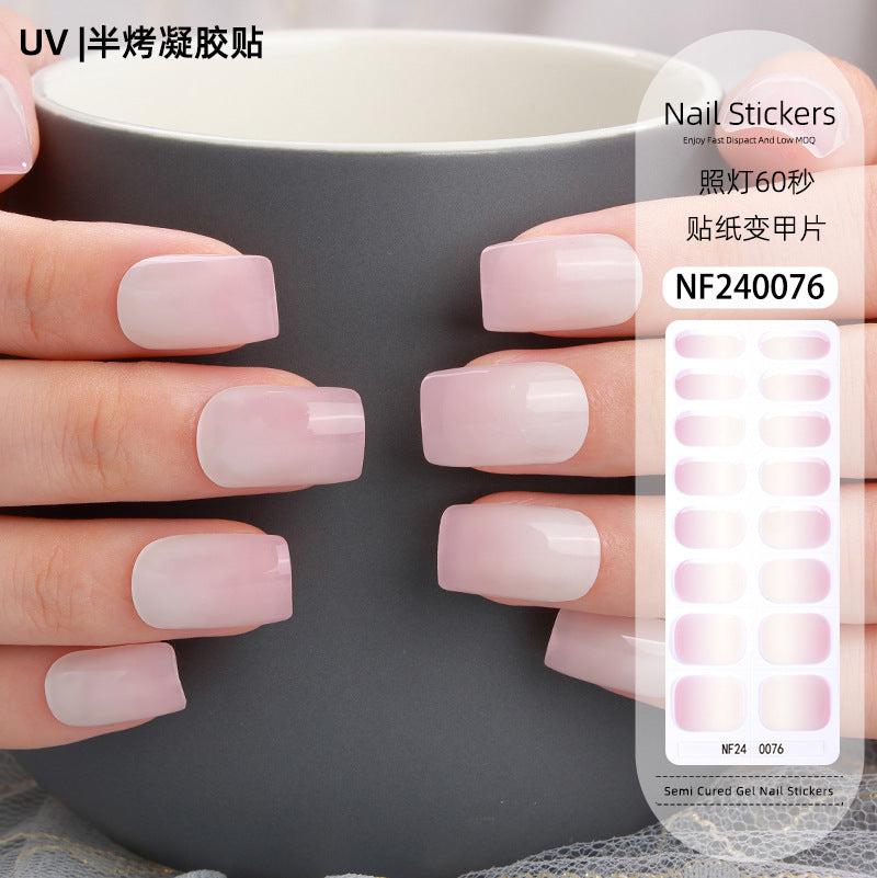 Zhengxiang custom gel nail art stickers - cat eye, glitter, 3d foil, french, uv light therapy, semi-cured nail stickers wholesale