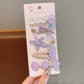 New ocean series mermaid princess hair accessories - starfish & seashell hair clips, cute kids' bang clips, alligator clips