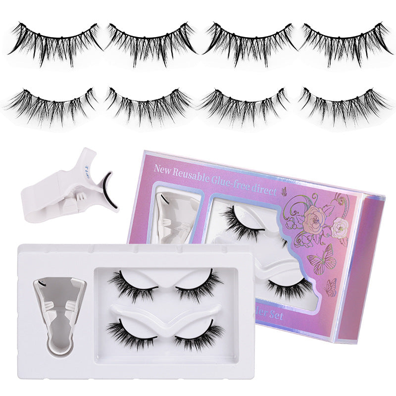 Pingdu magnetic false eyelashes amazon fashion thick strong magnetic 2 pairs black stem eyelash curler suit factory wholesale