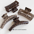 Korean style leopard print hollow square hair clip - minimalist, unique, and trendy claw clip - niche design, new hair accessories for women - wholesale