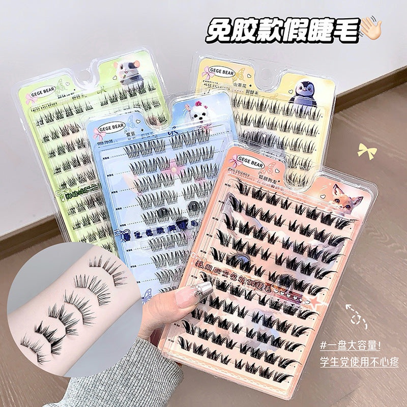 Gege bear nine-tailed rabbit fox series glue-free false eyelashes comic artificial segmented elongated eye tail novice eyelashes