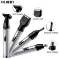 Four-in-one grooming kit: electric shaver, nose hair trimmer, eyebrow trimmer, hair clipper for men's body hair trimming