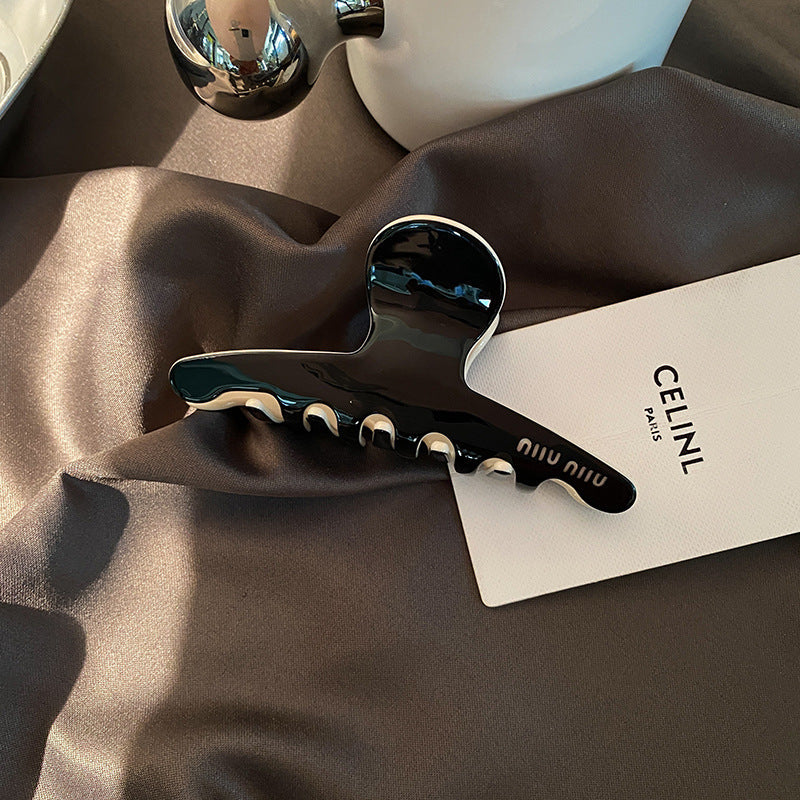 Lazy style ~ french acetic acid gripper work clothing korean high-end double-sided hairpin back of the head hairpin shark clip for women