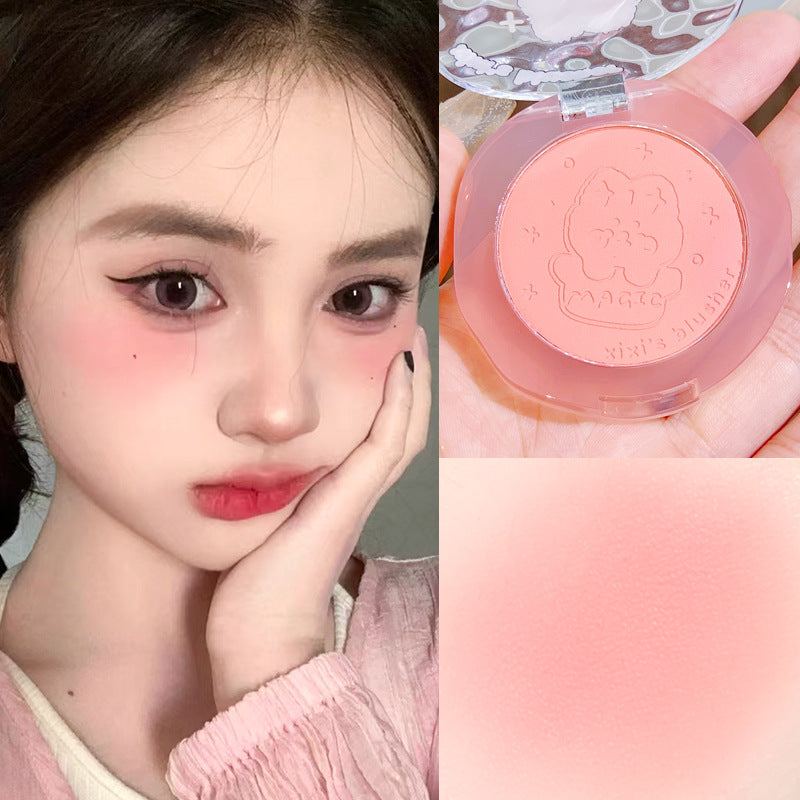 Xixi doll zai zai atmosphere blush single color shrink color expansion color peach matte enhance complexion contour rouge