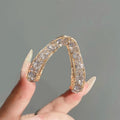 Metal high ponytail fixed full diamond v-shaped back of head hair shark clip female k-styleeleganteasiest for match gripper headwear